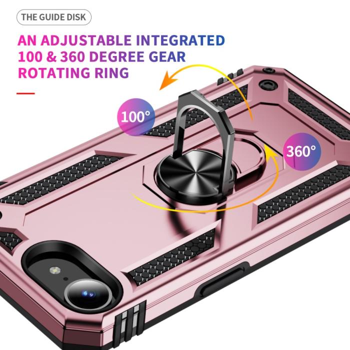 Bild 4, iPhone 17e / 16e Skal Shockproof Hybrid Ring Roséguld