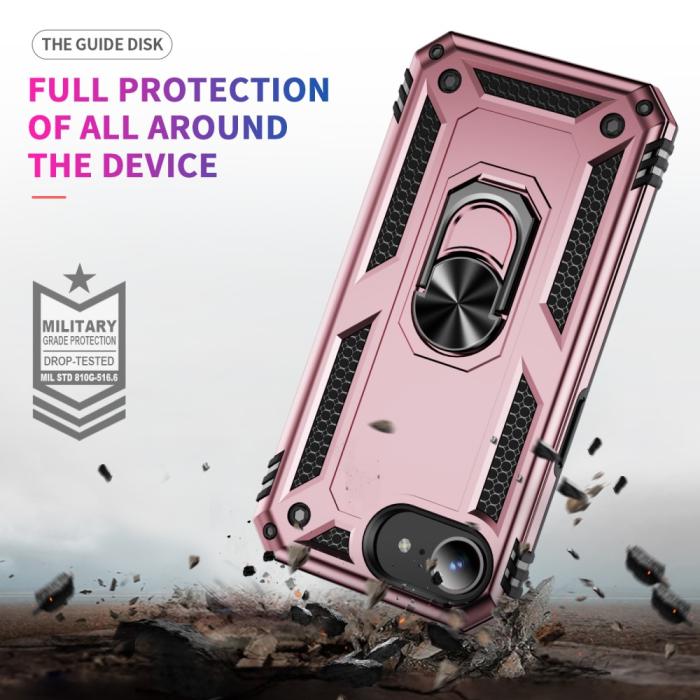 Bild 6, iPhone 17e / 16e Skal Shockproof Hybrid Ring Roséguld