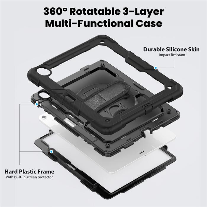 Bild 4, iPad Air 13 2026-2024 Skal 360 Shockproof Hybrid Kickstand