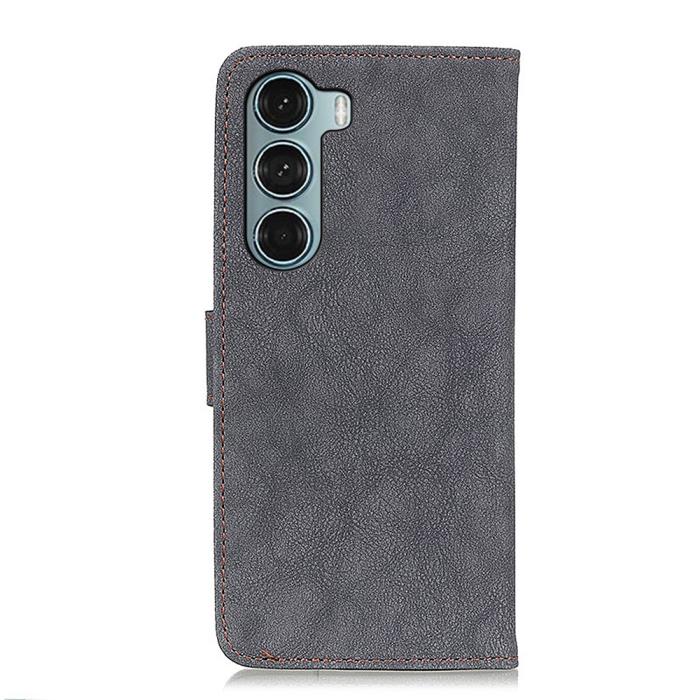 Bild 3, KHAZNEH Motorola Moto G200 Fodral Vintage Split Läder Svart