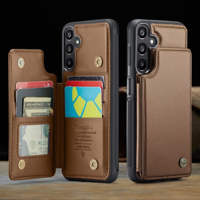Bild 6, CASEME Samsung Galaxy A16 Skal RFID Kickstand Plånbok Brun