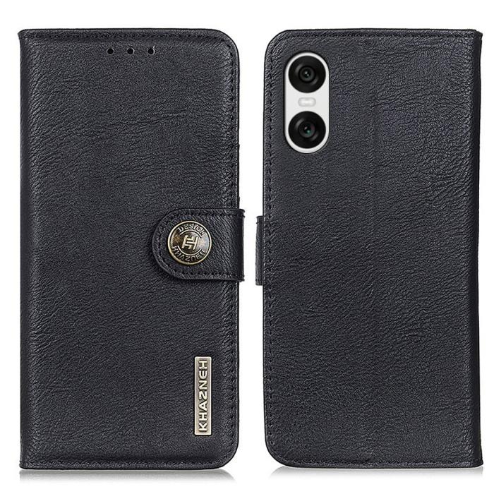 Bild 1, KHAZNEH Sony Xperia 10 VI Läder Fodral Svart