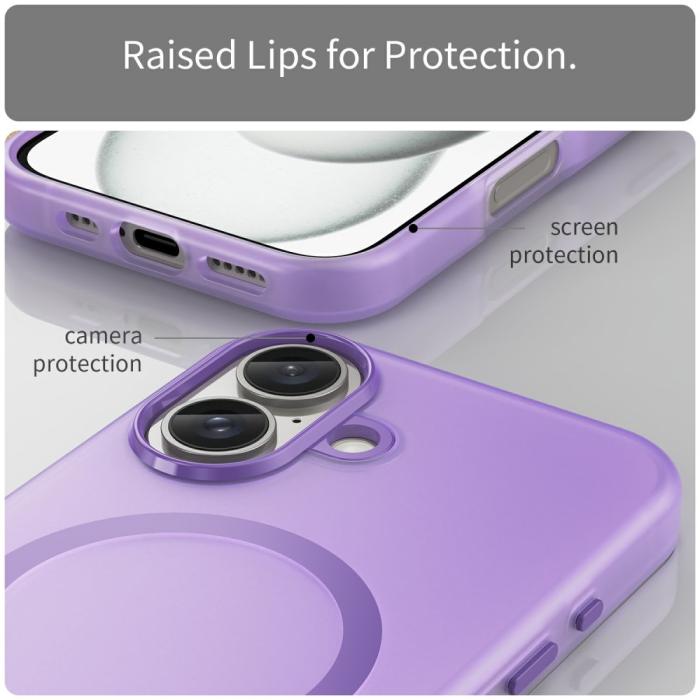 Bild 6, iPhone 16 Skal MagSafe Slim Matt Lila