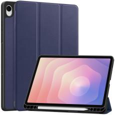 Samsung Galaxy Tab S11 Fodral Tri-Fold L&auml;der M&ouml;rk Bl&aring;