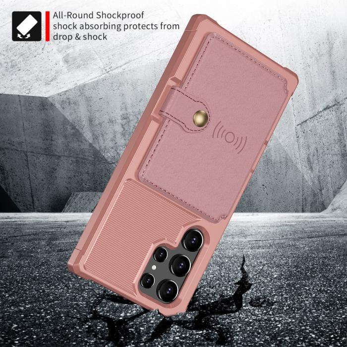 Bild 3, Samsung Galaxy S22 Ultra Skal Med Magnetisk Plånbok Roséguld