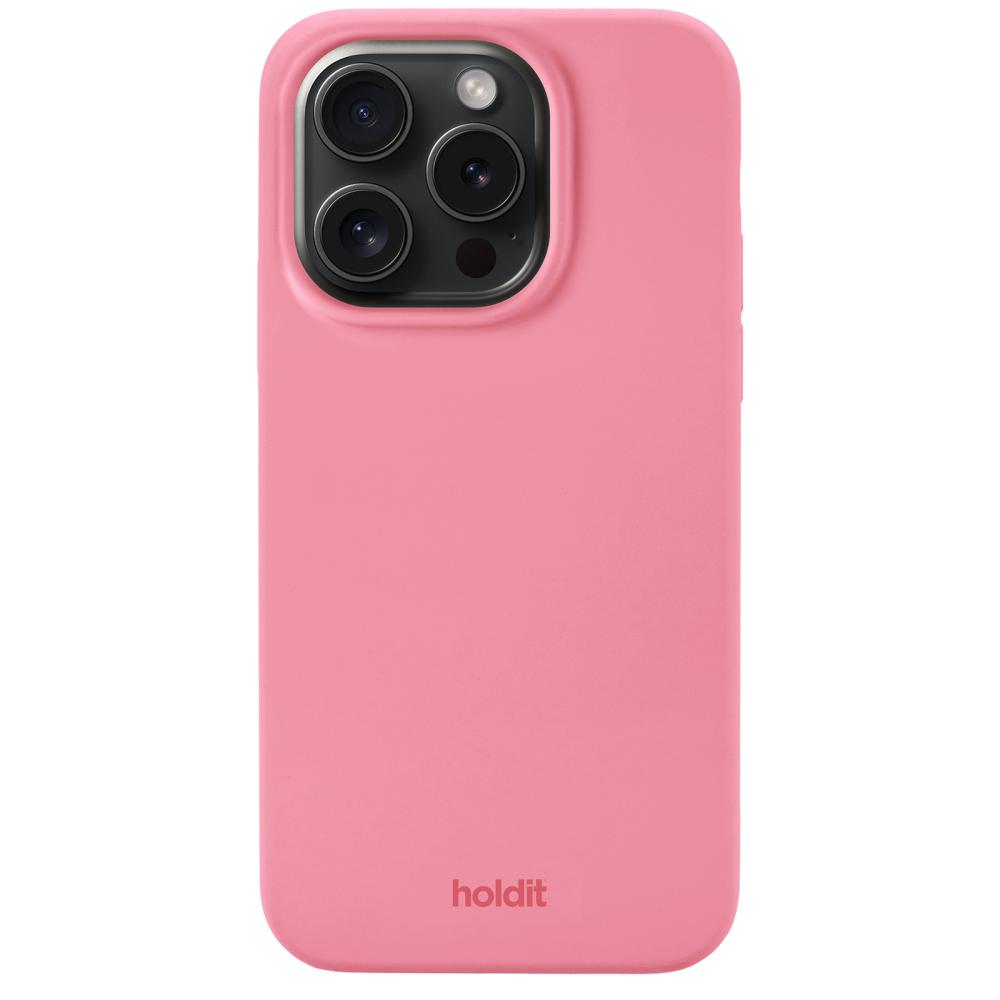 holdit iPhone 15 Pro Mobilskal Silikon Rouge Pink