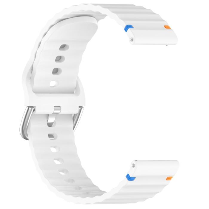 Bild 3, Klockarmband 20 mm Silikon Wave Design Vit