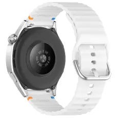 Klockarmband 20 mm Silikon Wave Design Vit