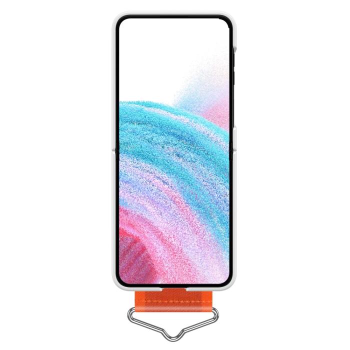 Bild 3, Samsung Galaxy Z Flip 5 Skal Bälte Vit/Orange