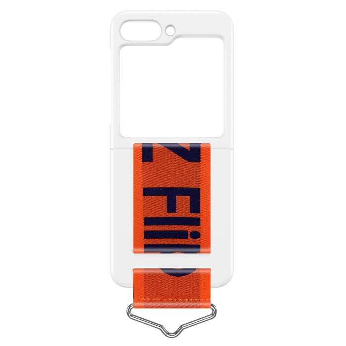 Bild 4, Samsung Galaxy Z Flip 5 Skal Bälte Vit/Orange