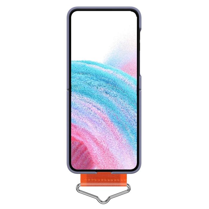 Bild 3, Samsung Galaxy Z Flip 5 Skal Bälte Lila/Orange