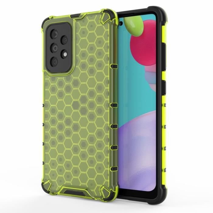 Bild 1, Samsung Galaxy A52 / A52s - Armor Honeycomb Textur Skal - Grön