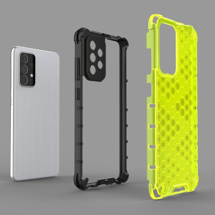 Bild 2, Samsung Galaxy A52 / A52s - Armor Honeycomb Textur Skal - Grön