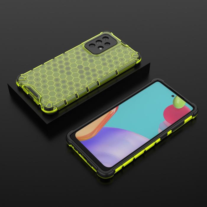 Bild 4, Samsung Galaxy A52 / A52s - Armor Honeycomb Textur Skal - Grön