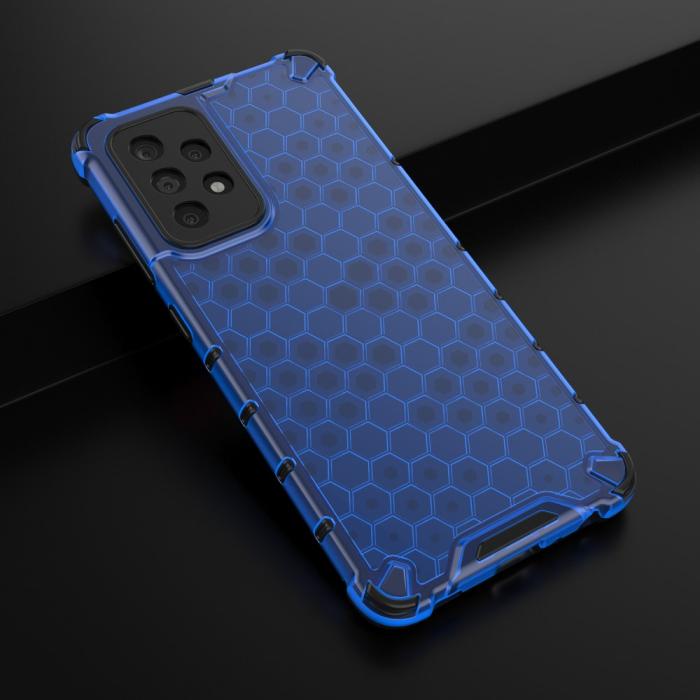 Bild 4, Samsung Galaxy A52 / A52s - Armor Honeycomb Textur Skal - Blå