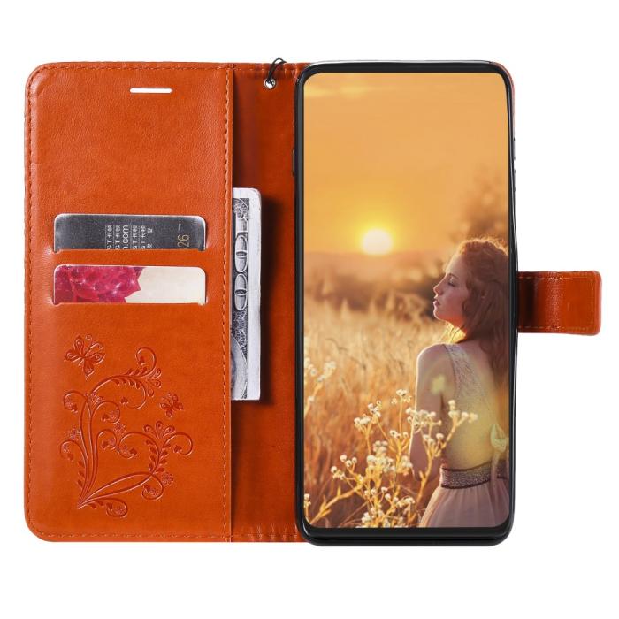 Bild 4, iPhone 13 Pro Max - Butterfly Läder Fodral - Orange