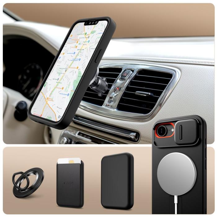 Bild 2, Tech-Protect iPhone 17e / 16e Skal MagSafe Kevlar Aura Svart