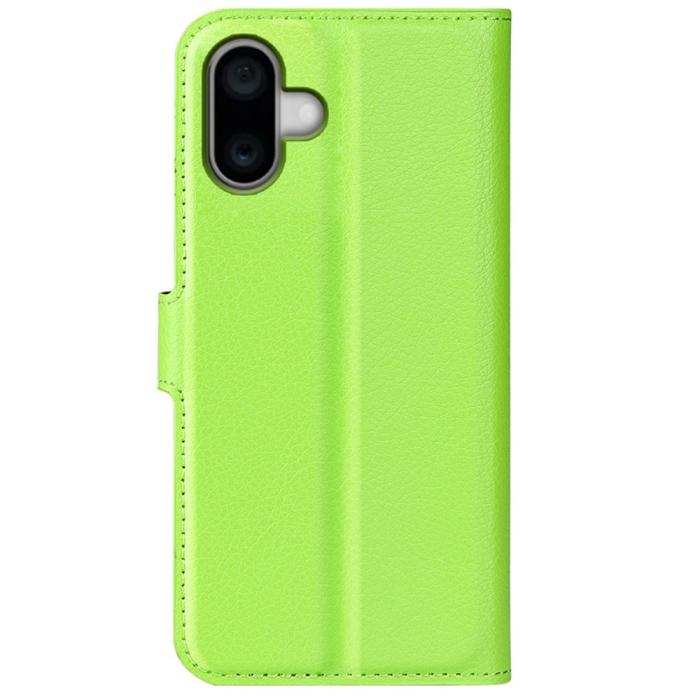 Bild 6, iPhone 16 Fodral Litchi Textur Läder Grön