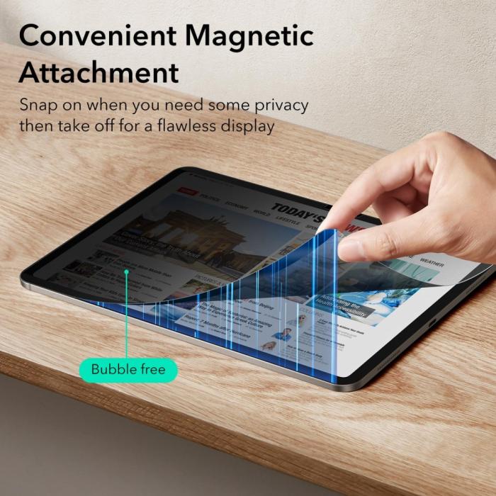 Bild 3, ESR iPad Pro 13 2024 Skärmskydd Avtagbart Magnetisk Privacy