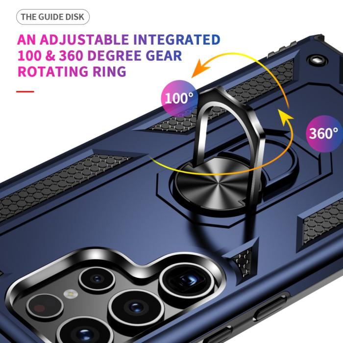 Bild 3, Samsung Galaxy S24 Ultra Skal Ring Hybrid Armor Blå