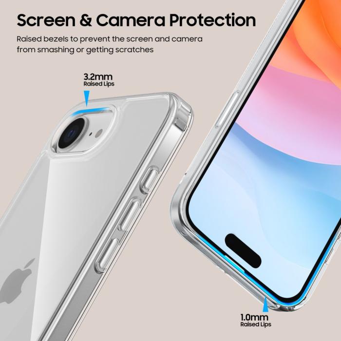 Bild 4, Tech-Protect iPhone 17e / 16e Skal FlexAir Hybrid Transparent