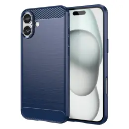 iPhone 16 Plus Skal Borstad Stål Mörk Blå
