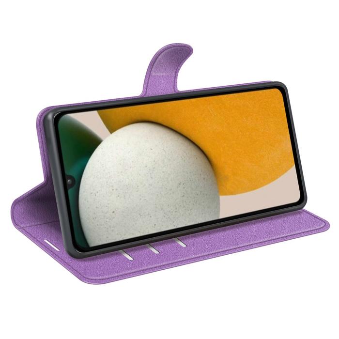 Bild 3, Samsung Galaxy A15 5G Fodral Litchi Läder Lila