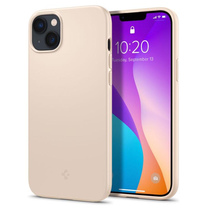 Bild 1, Spigen iPhone 15 Plus / 14 Plus Skal Thin Fit Sand Beige