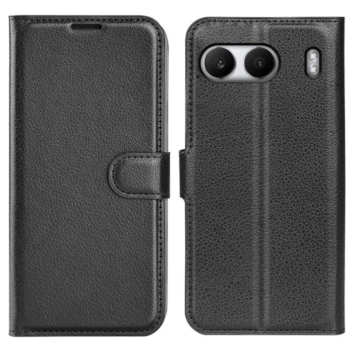 Bild 1, OnePlus Nord 4 Fodral Litchi Läder Svart