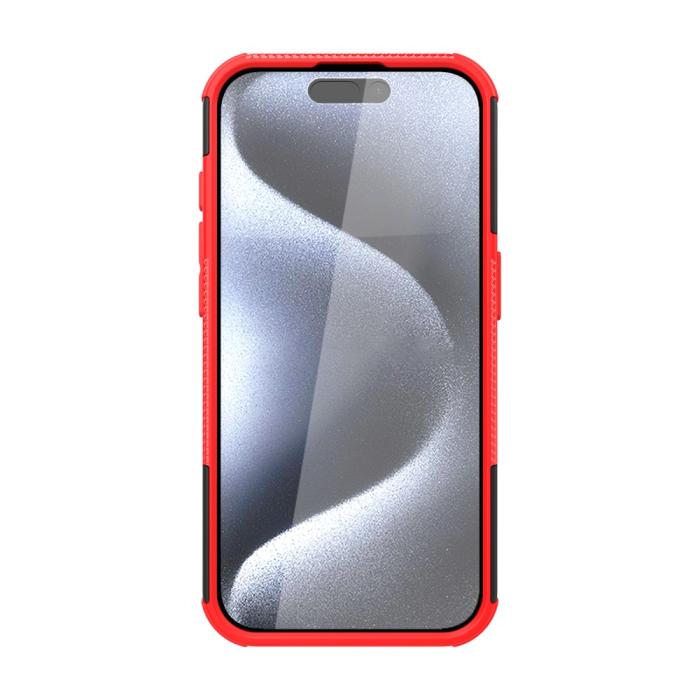 Bild 4, iPhone 15 Pro Stöttåligt Skal med Stöd Röd