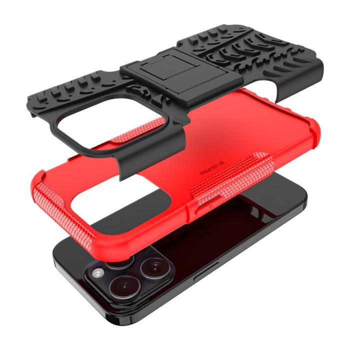 Bild 6, iPhone 15 Pro Stöttåligt Skal med Stöd Röd