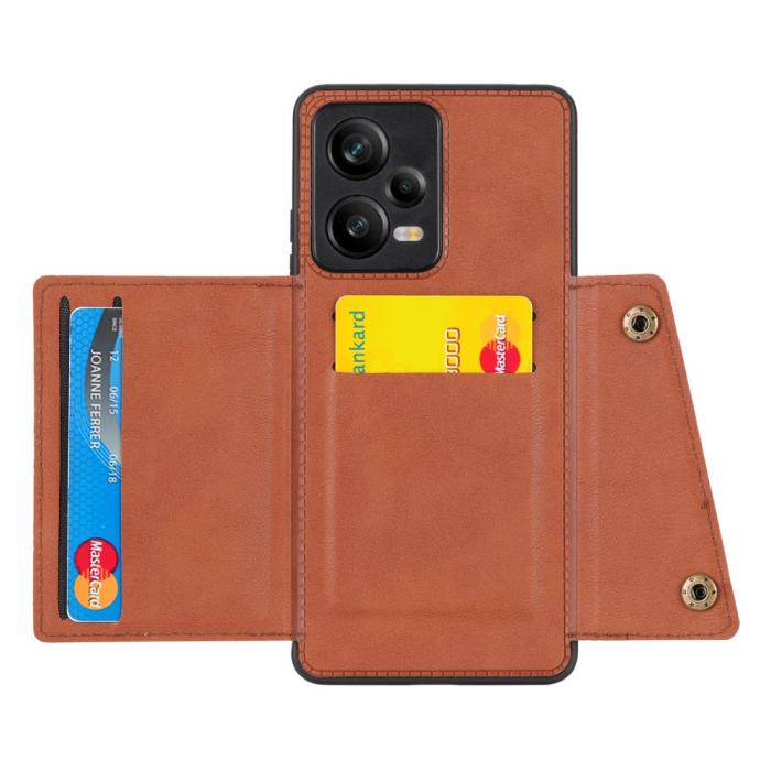 Bild 2, Xiaomi Redmi Note 12 Pro 5G Skal Läder Med Kortfack Och Magnet