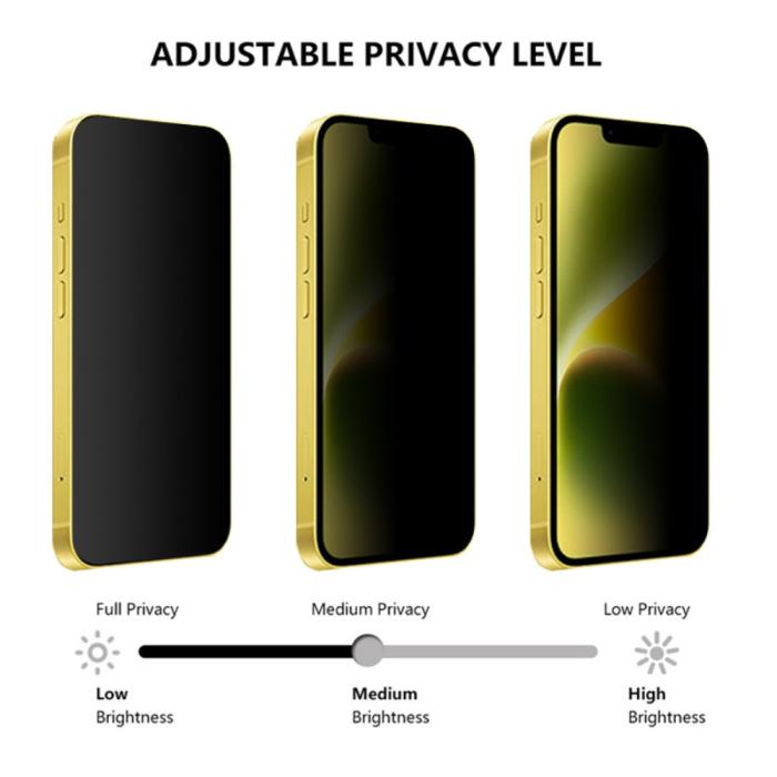Bild 3, RURIHAI iPhone 15 Skärmskydd Heltäckande Privacy