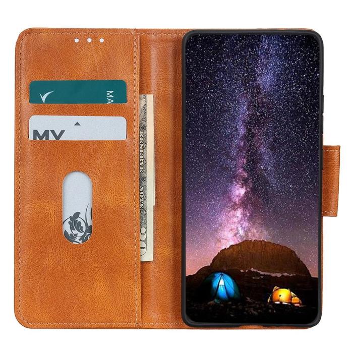 Bild 3, Xiaomi Redmi Note 12 4G Fodral Crazy Horse Läder Brun