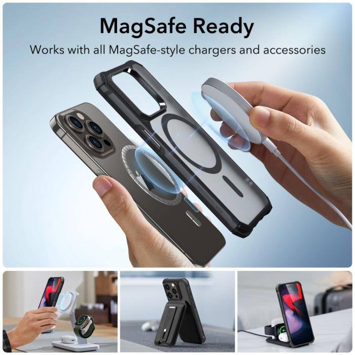 Bild 5, ESR iPhone 15 Pro Max Skal MagSafe Air Armor HaloLock Frostad Svart