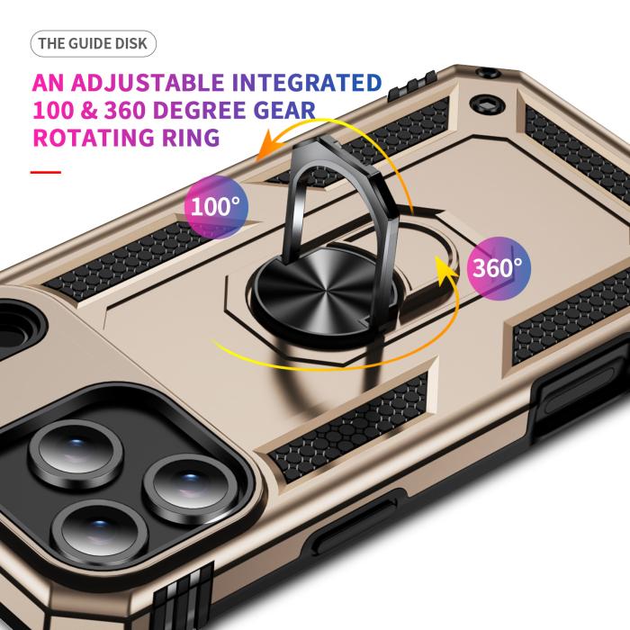 Bild 3, iPhone 17 Pro Skal Shockproof Hybrid Ring Guld