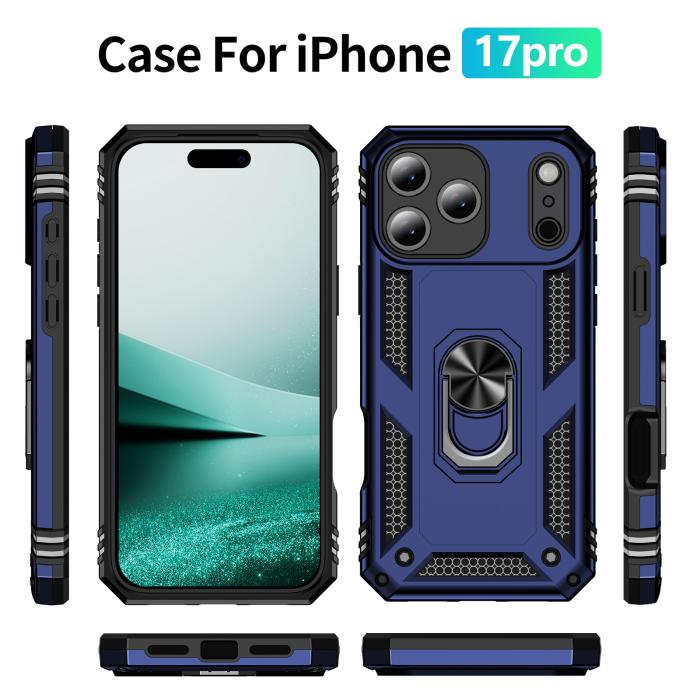 Bild 5, iPhone 17 Pro Skal Shockproof Hybrid Ring Blå
