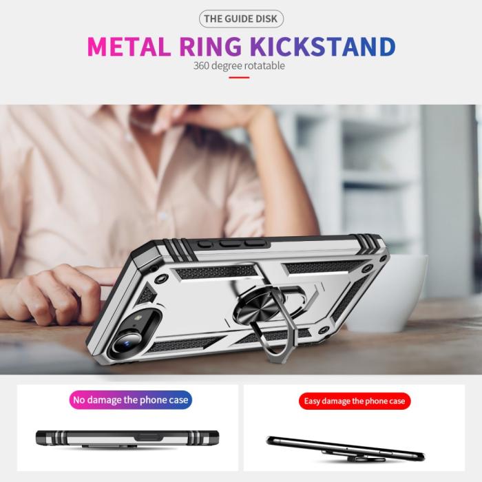 Bild 3, iPhone 17e / 16e Skal Shockproof Hybrid Ring Silver