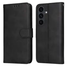 Samsung Galaxy S25 FE Pl&aring;nboksfodral L&auml;der Svart
