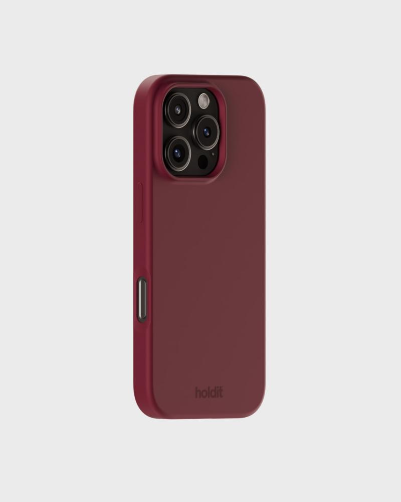 holdit iPhone 16 Pro Mobilskal Silikon Red Velvet