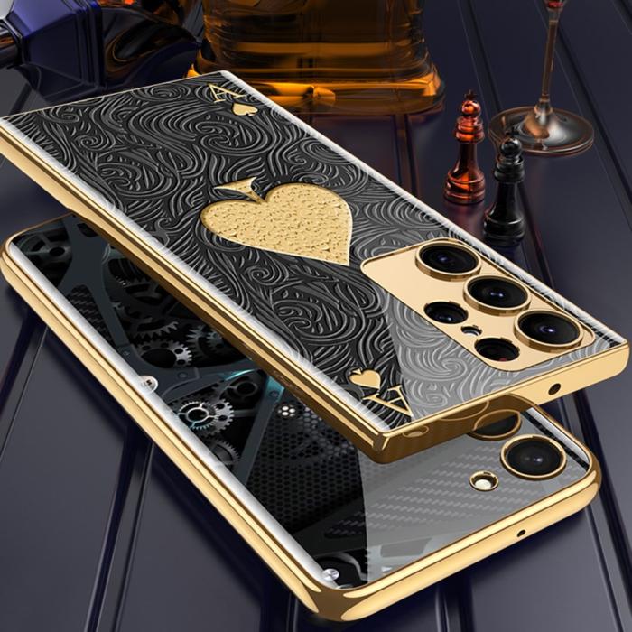 Bild 4, GKK Galaxy S24 Ultra Skal Härdat Glas Electroplate Spader Ess