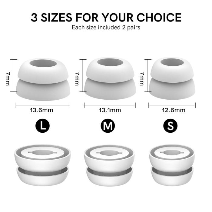 Bild 6, AHASTYLE Galaxy Buds Pro 3 Öronpluggar 3-PACK Vit