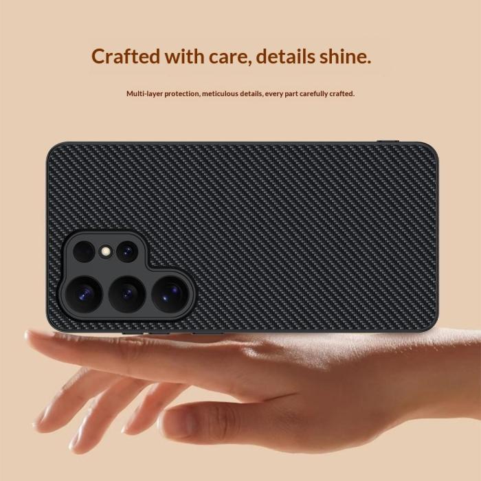 Bild 6, Samsung Galaxy S26 Ultra Skal Läder Kolfiber Textur Svart