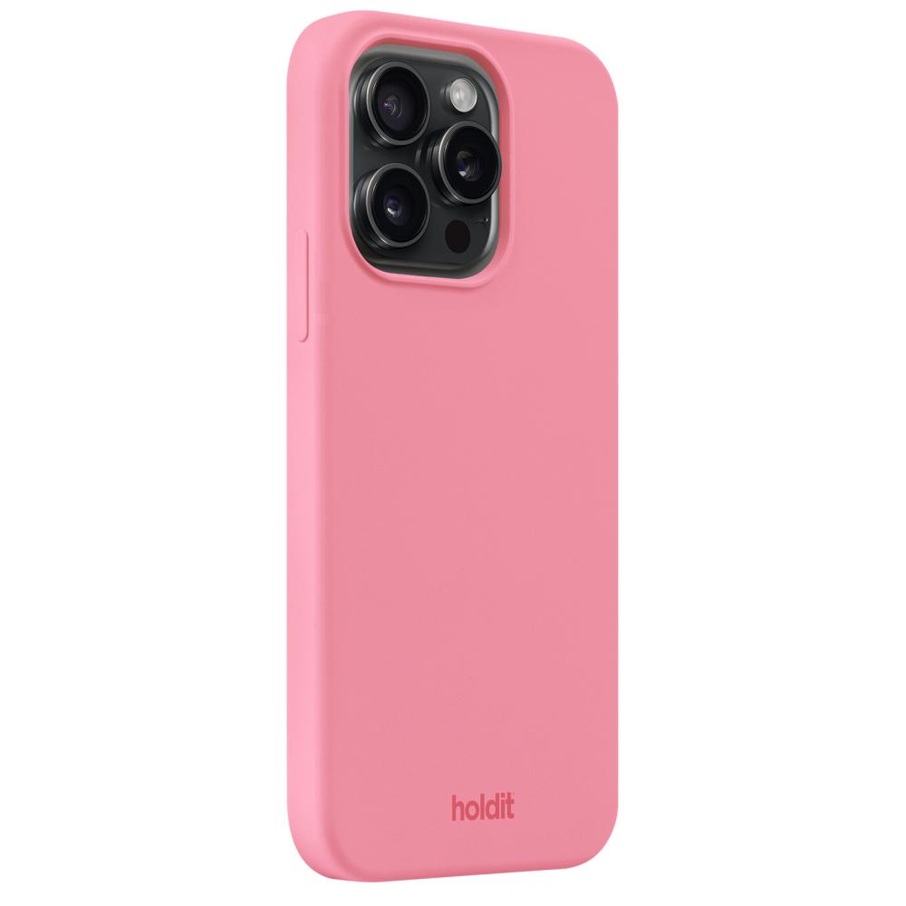 holdit iPhone 15 Pro Mobilskal Silikon Rouge Pink