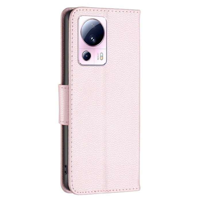 Bild 3, Xiaomi 13 Lite 5G Fodral Litchi Shark Läder Roséguld