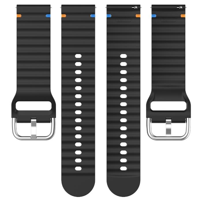 Bild 5, Klockarmband 20 mm Silikon Wave Design Vit