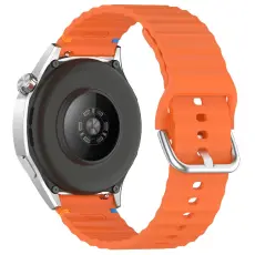 Klockarmband 20 mm Silikon Wave Design Orange