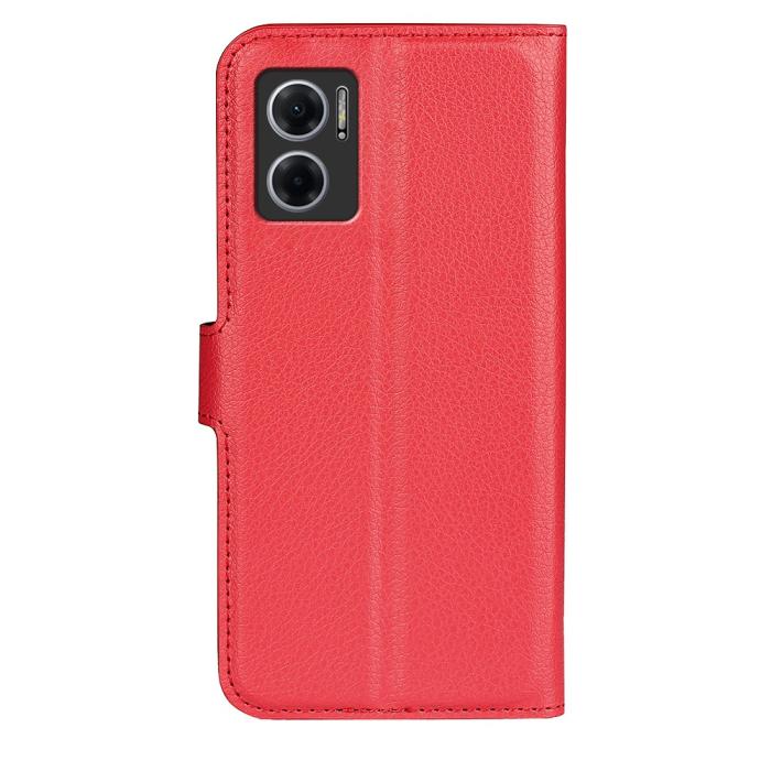 Bild 6, Xiaomi Redmi 10 5G Fodral Litchi Läder Röd