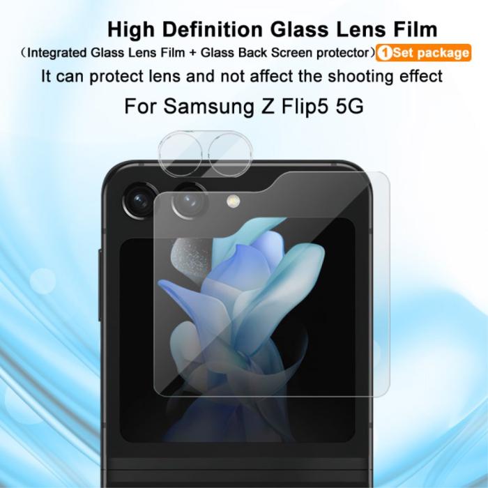 Bild 2, IMAK Galaxy Z Flip 5 Skärmskydd/Linsskydd Härdat Glas