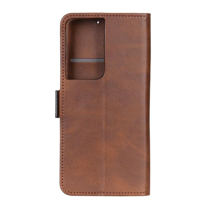 Bild 5, Samsung Galaxy S21 Ultra - Fodral Med Magnetisk Stängning - Brun